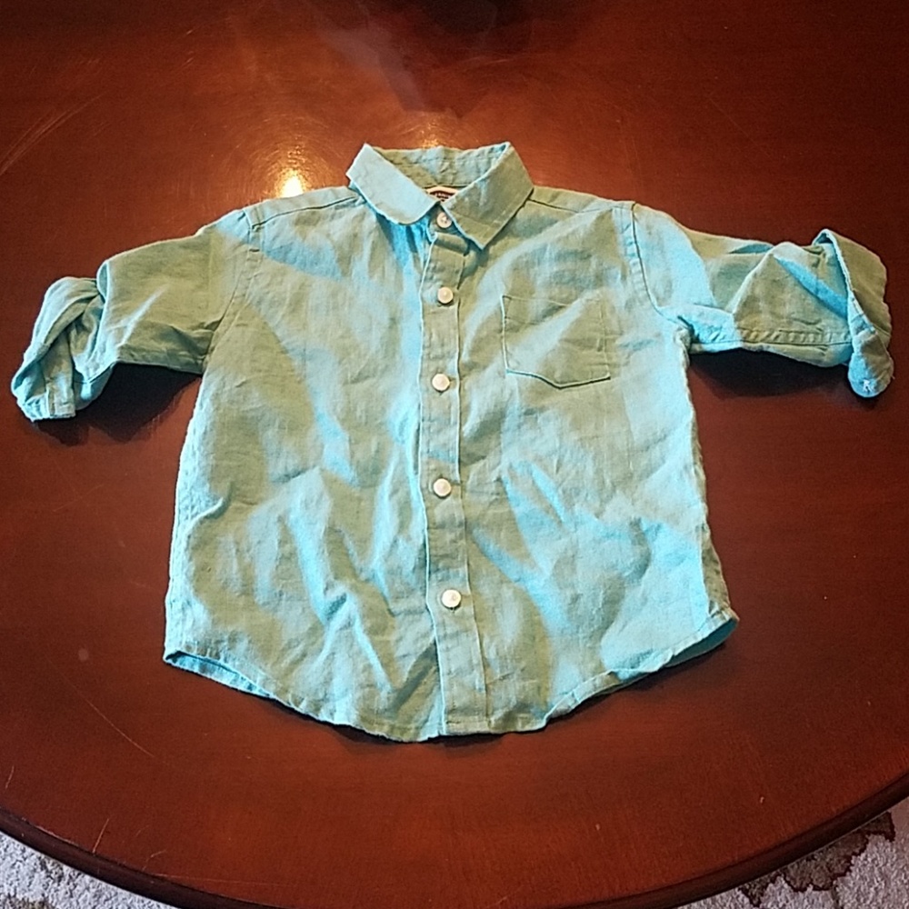 Janie and Jack Linen Roll-Cuff shirt